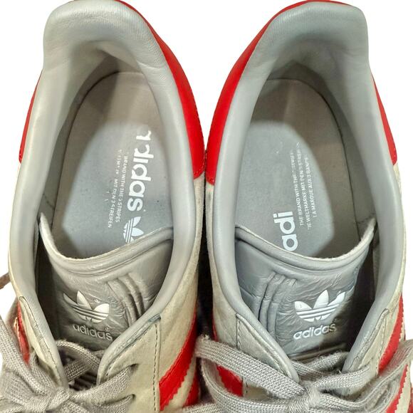 Adidas Gazelle Gray Red Stripes Suede Sneakers BB5257 Men's size 10.5 *GOOD* - Picture 6 of 9